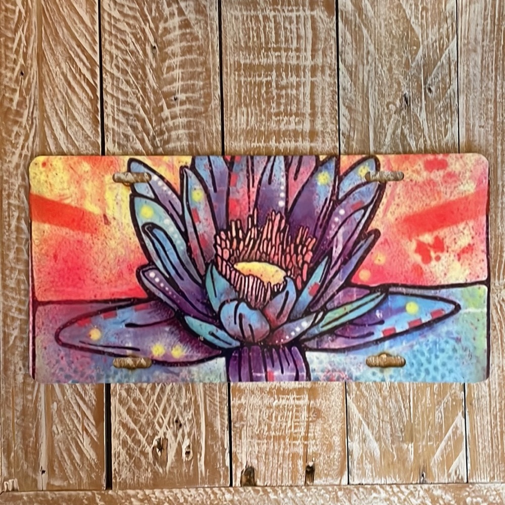 🪷Lotus Dreams Aluminum License Plate🪷
